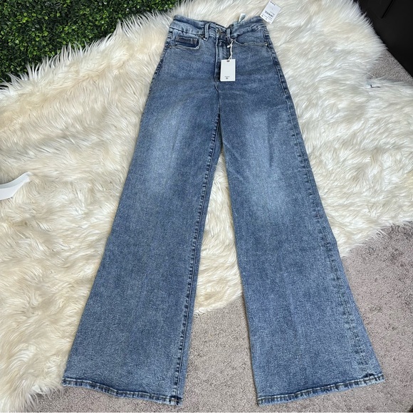 Nwt Good Waist Palazzo indigo Blue Jeans - Picture 2 of 9